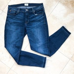 Hudson Krista Raw-Hem Super Skinny Dark Wash Jeans